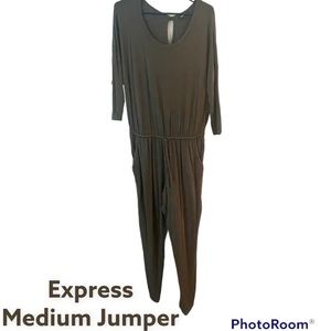 Sage green jumpsuit.